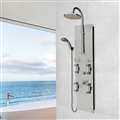 Shower System with Hammer Nickel Panel in Brushed Nickel