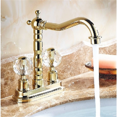 BathSelect Luna Crystal Dual Handle Long Neck Faucet