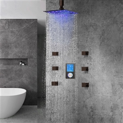 Hotel Lano Multi Color LED Rain Shower Head With Digital Mixer And 360° Adjustable Body Jets