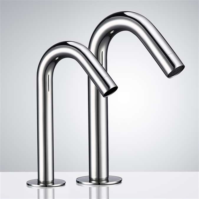 BathSelect Goose Neck Chrome Finish Dual Commercial Automatic Sensor Faucet And Soap Dispenser