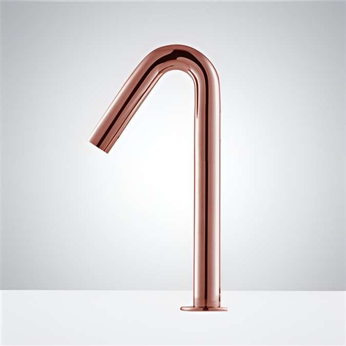 For Luxury Suite Marsala Deck Mount Rose Gold Finish Commercial Automatic Sensor Faucet