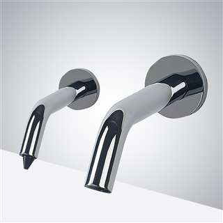 Reno Chrome Finish Wall Mount Dual Commercial Sensor Faucet And Soap Dispenser