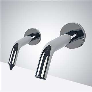 Hotel Reno Chrome Finish Wall Mount Dual Commercial Sensor Faucet And Soap Dispenser