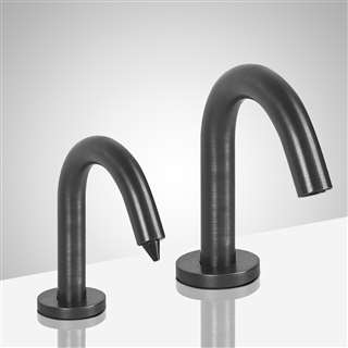 Lenox Goose Neck  Dark Oil Rubbed Bronze Finish Dual Commercial Sensor Faucet And Soap Dispenser