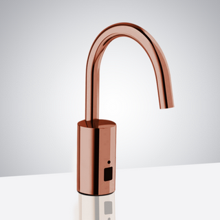 Geneva Commercial Hands Free Rose Gold Deck Mount Sensor Faucet