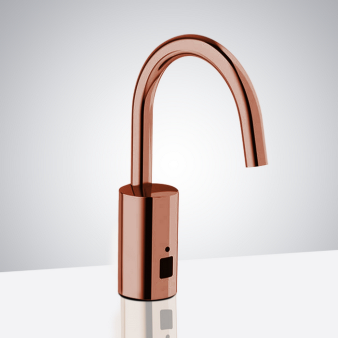 Geneva Commercial Hands Free Rose Gold Deck Mount Sensor Faucet