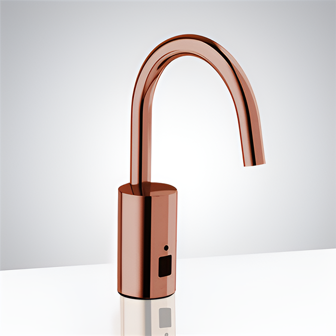 For Luxury Suite Geneva Commercial Hands Free Rose Gold Deck Mount Sensor Faucet