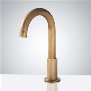 BathSelect Hotel Antique Brass Deck Mount Automatic Commercial Sensor Faucet