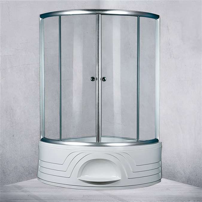 Double Door Sector Shape Open Component Shower Enclosure