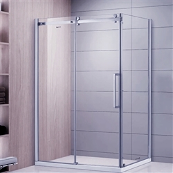 Polished Glass Single Sliding Door Bath Shower Room