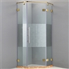 Designer Glass With Gold Finish Hinges Square Shaped Frame-less Adjustable Bath Shower Enclosure