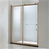 Tempered Glass Sliding Shower Door In Brushed Gold Finish Frame