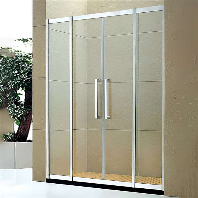 Stainless Steel Frame Tempered Glass 3 Panel Sliding Shower Door