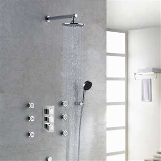 Hotel Thermostatic Digital Display Bathroom Rainfall Shower Set