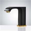 Bathselect Matte Black and Gold Commercial Hands-free Motion Sensor Hands Free Faucet Black Finish