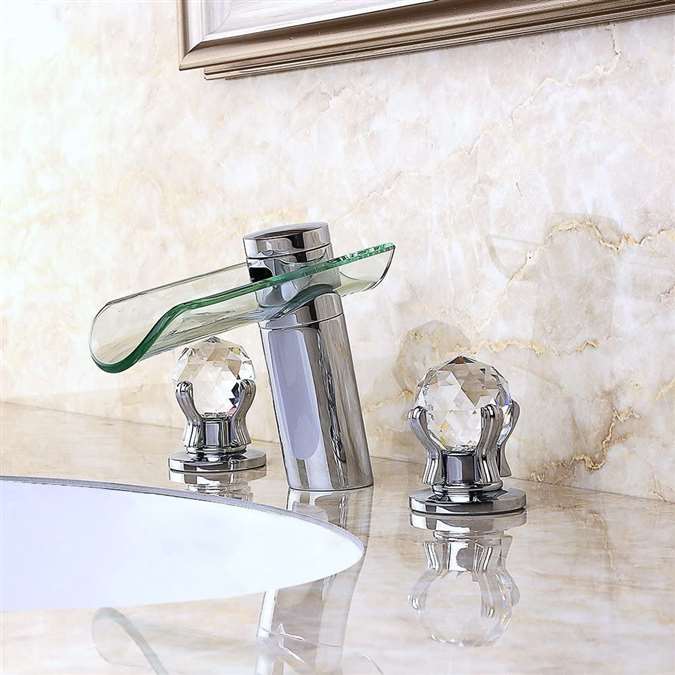 BathSelect Hotel Chrome Finish Bathroom Sink Mixer Tap with Crystal Handles