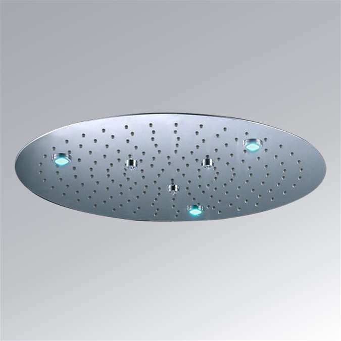 20 inch stainless steel round led rainfall showerhead