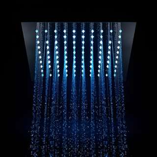 Hospitality Tropical 20" by 20" Recessed Stainless Steel Color Changing LED Rain Shower Head Dark Oil Rubbed Bronze/Matte Black finish