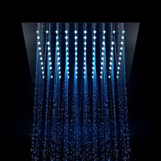 Hospitality Tropical 20" by 20" Recessed Stainless Steel Color Changing LED Rain Shower Head Dark Oil Rubbed Bronze/Matte Black finish