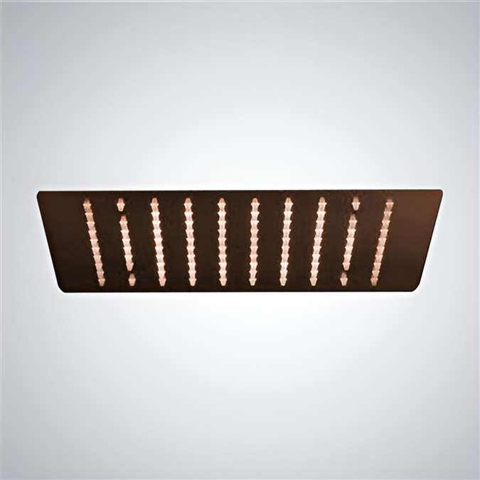 Hotel 32" Recessed Stainless Steel Color Changing LED Rain Shower Head Light Oil Rubbed Bronze