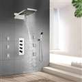 Lima Waterfall and Rainfall Shower Set with Thermostatic Mixer Valve