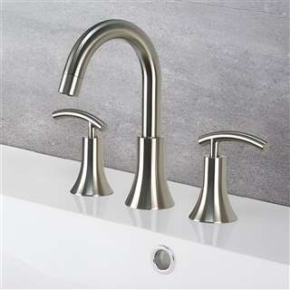 Créteil Hostelry Brushed Nickel Bathroom Widespread Vanity Sink Faucet Lead Free