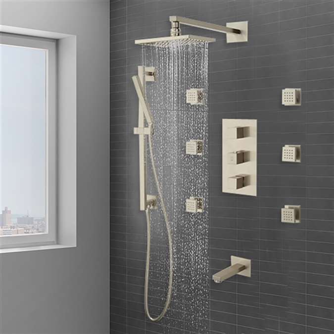 Onassis Thermostatic Tub & Shower System - 6 Body Jets