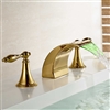 LED Colors Waterfall Spout Bathroom Sink Faucet Sink Mixer Tap Gold Finish