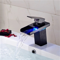 LED Color Changing Oil Rubbed Bronze Basin Faucet Single Handle Mixer Tap