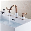 Luxury Deck mounted 8-inch 3 Holes Bathroom Sink Mixer Tap Golden Basin Faucets