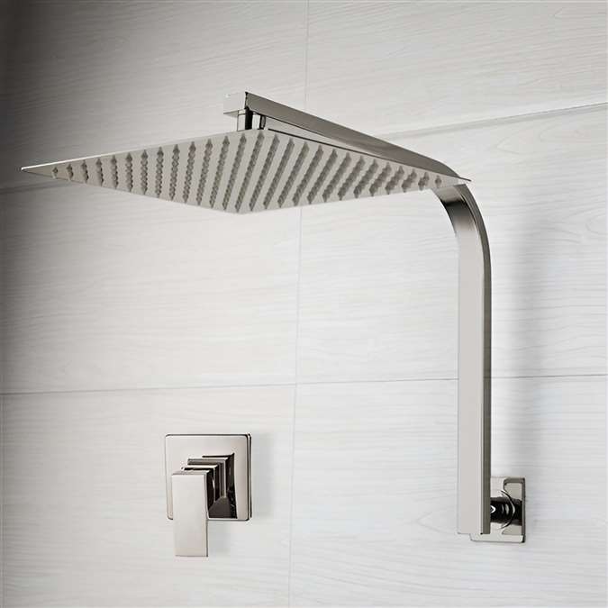 16" Brushed Nickel Rainfall Shower Head Set