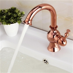 Fiego Rose Gold Sink Faucet Deck Mount