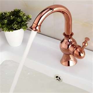 Fiego Hospitality Rose Gold Sink Faucet Deck Mount