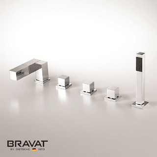 Bravat 5 hole bathtub shower faucet import from Swiss