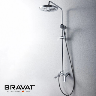 Bath Faucet With Slide Bar Polished Chrome Wall Mounted Shower Faucet