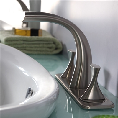 Bravat PVD Brushed Nickel Bathroom SinkMixer Tap