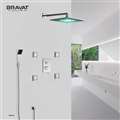 Hostelry Bravat Bathroom LED Shower Set With 4 Body Jets and Bravat Mixer