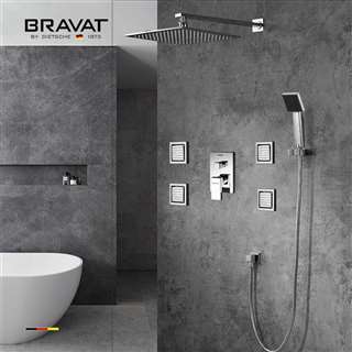 Hostelry Bravat Bathroom LED Shower Set With Body Jets and Bravat Mixer