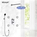 Hostelry Bravat Bathroom LED Shower Set With Body Jets and Bravat Mixer